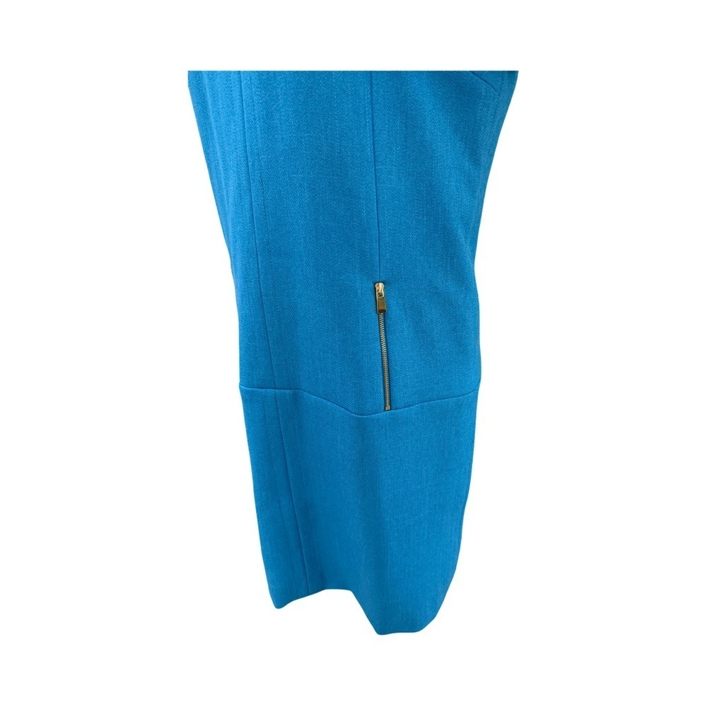 Tahari Arthur S. Levine Classic  Blue Short Sleeve Cocktail Shift Dress Size 10 - Picture 4 of 12